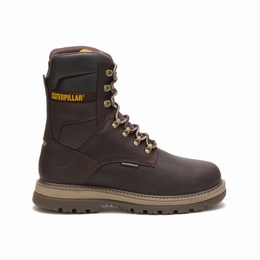 Caterpillar Fairbanks TX Steel Toe Work Férfi Bakancs Sötét Barna, HU-A003